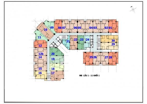 Lầu 1-11 khối 1
