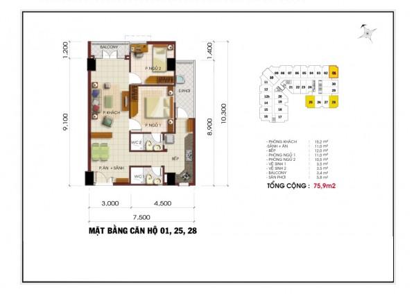 Thiết kế căn hộ 01, 25, 28