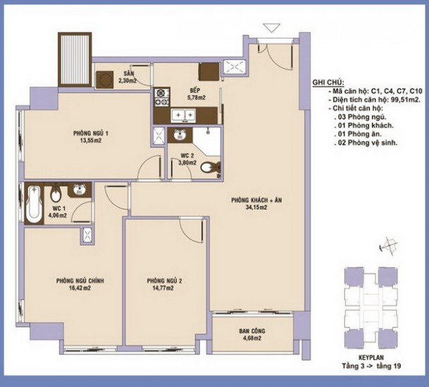 Căn hộ C1, C4, C7, C10