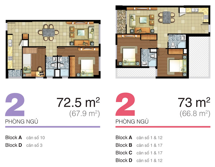 Thiết kế căn hộ 73m2