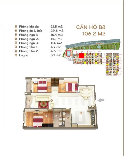 Thiết kế căn hộ 106.2 m2