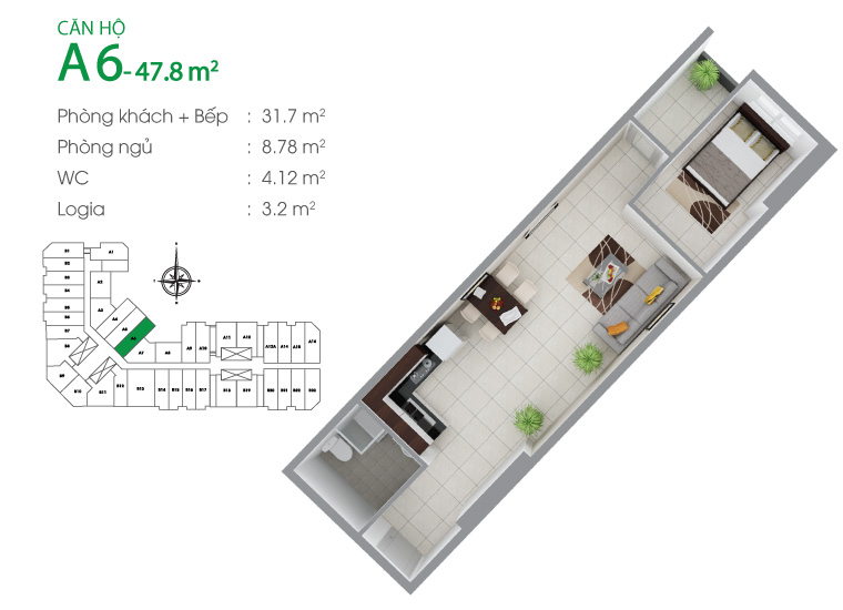Thiết kế căn hộ A6