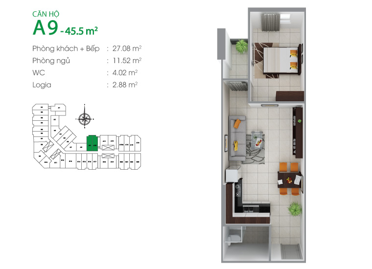 Thiết kế căn hộ A9,A10