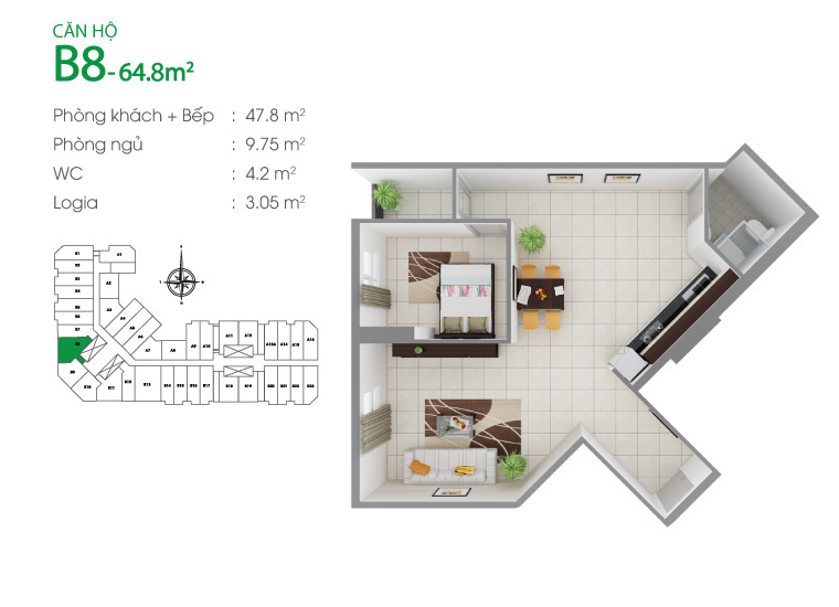 Thiết kế căn hộ B8