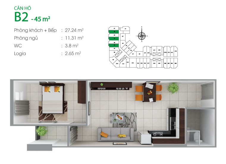 Thiết kế căn hộ B2,B3.B4,B5,B6