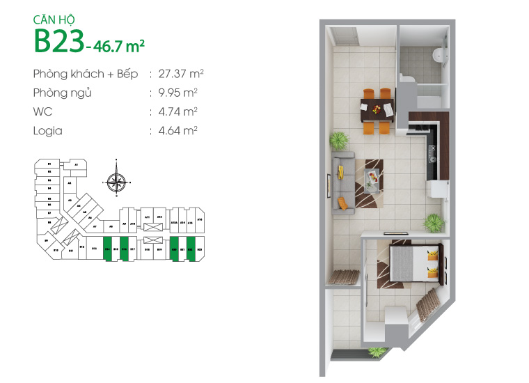 Thiết kế căn hộ B23