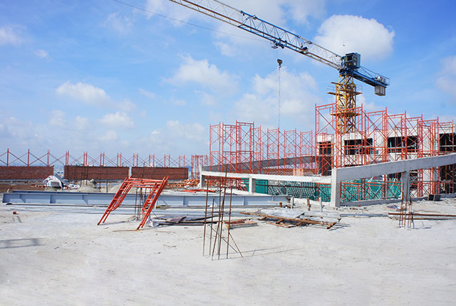 Hoàn thành đổ bê tông sàn tầng thượng