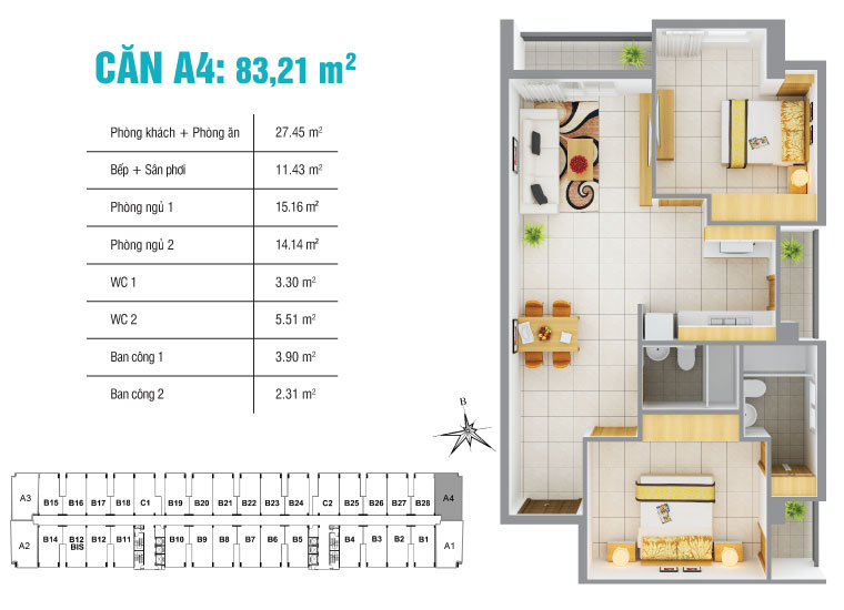 Thiết kế căn hộ A4