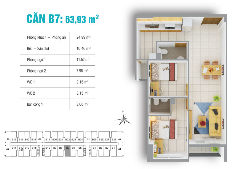 Thiết kế căn hộ B7