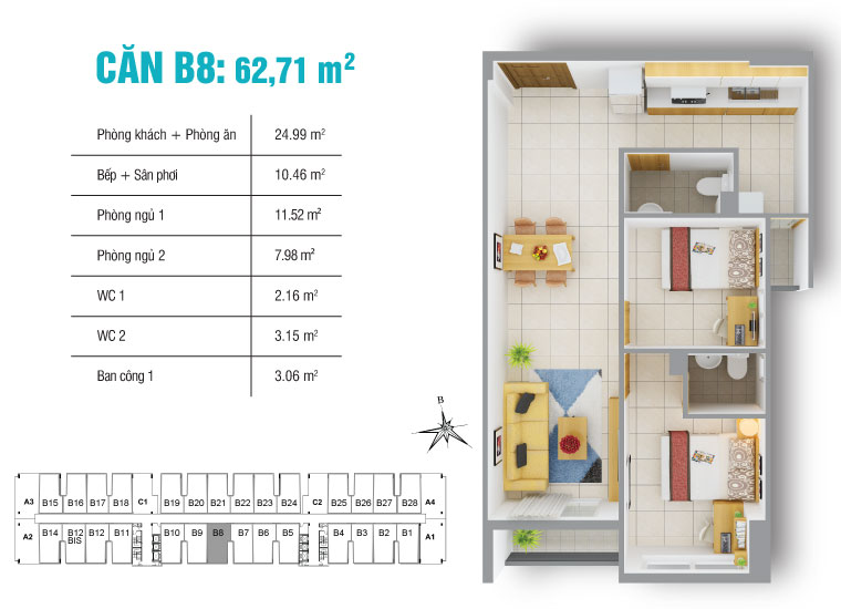 Thiết kế căn hộ B8