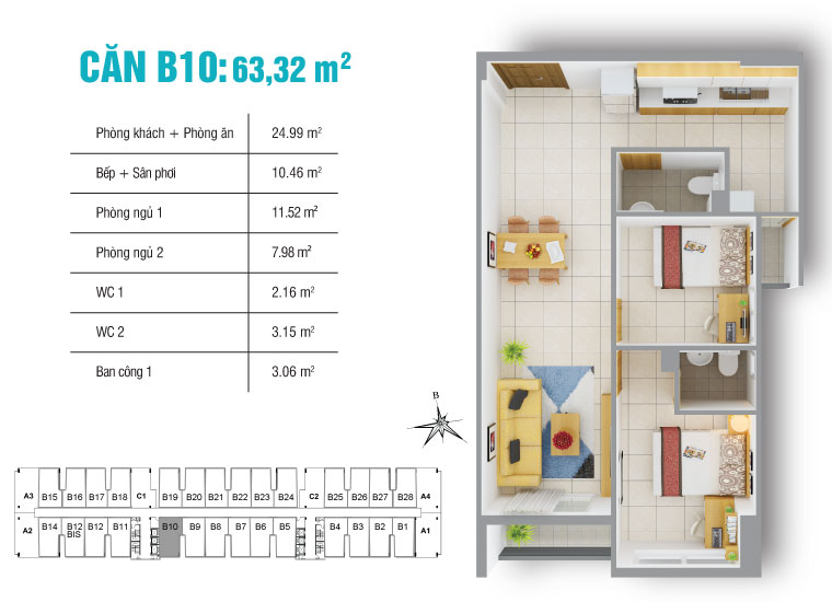 Thiết kế căn hộ B10