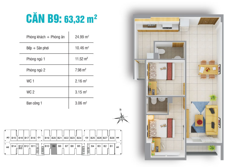 Thiết kế căn hộ B9