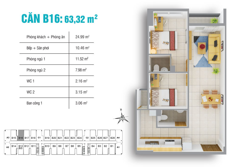 Thiết kế căn hộ B16