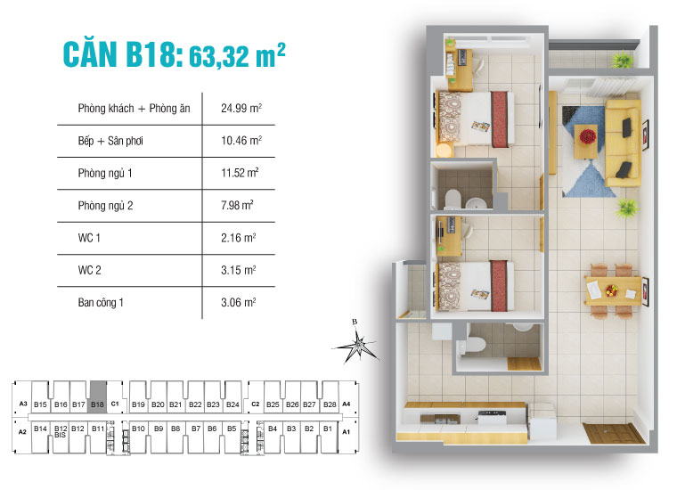 Thiết kế căn hộ B18