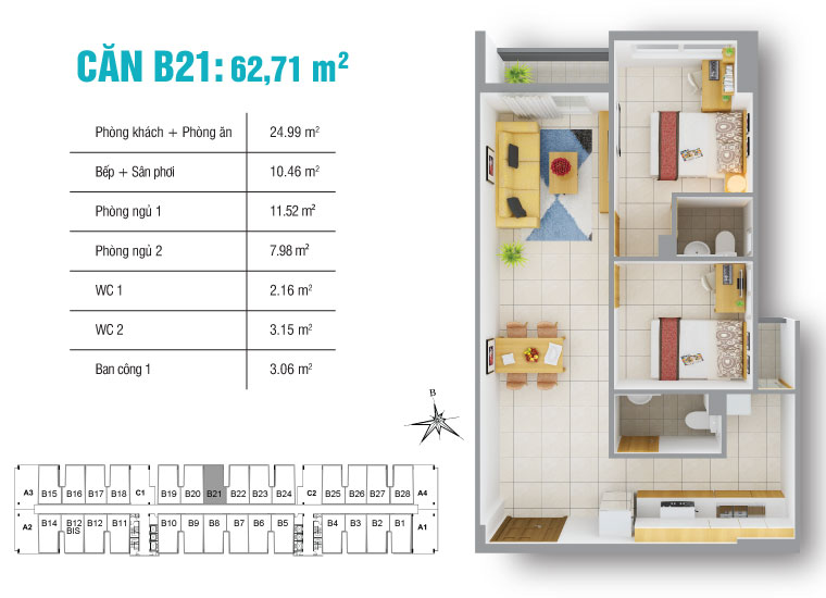 Thiết kế căn hộ B21
