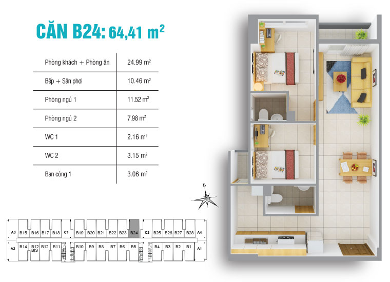 Thiết kế căn hộ B24