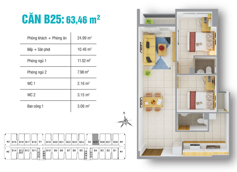 Thiết kế căn hộ B25