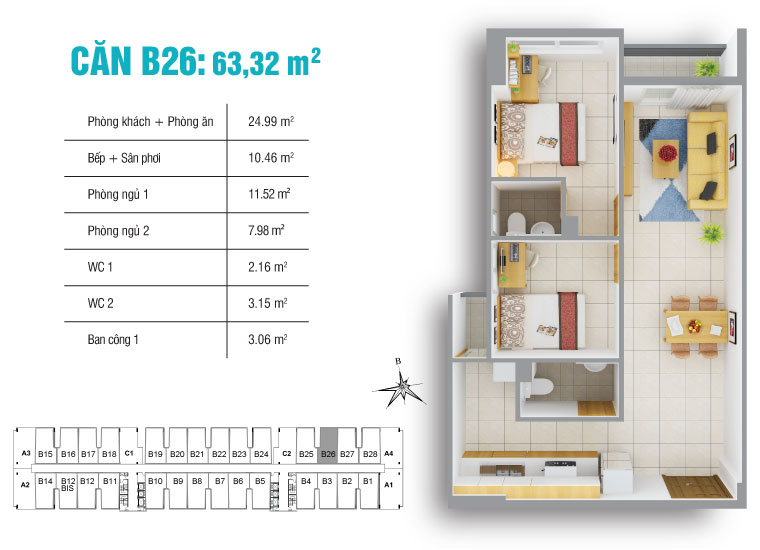Thiết kế căn hộ B26