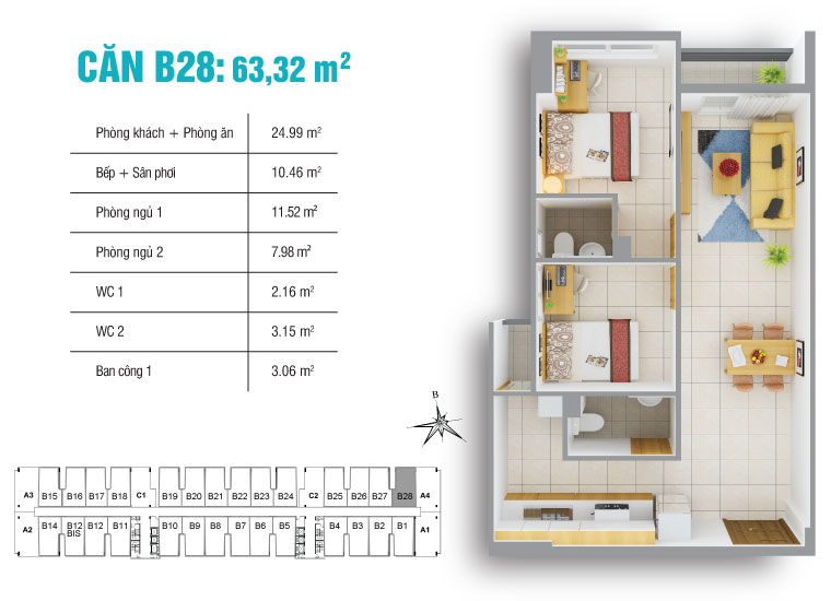Thiết kế căn hộ B28