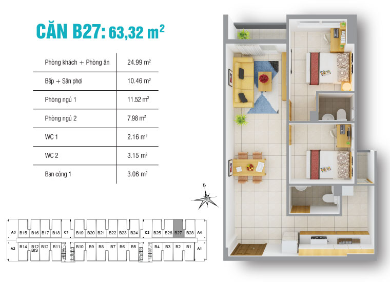 Thiết kế căn hộ B27
