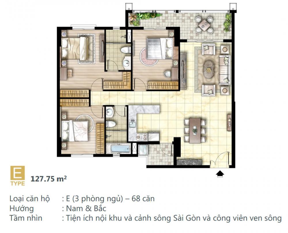 Thiết kế căn hộ loại E