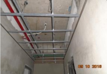 Lắp khung trần thạch cao căn hộ tầng 7