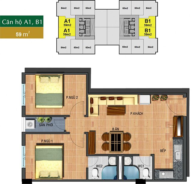 Thiết kế căn hộ B1