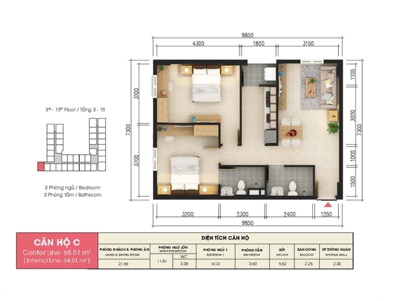 Thiết kế căn hộ C