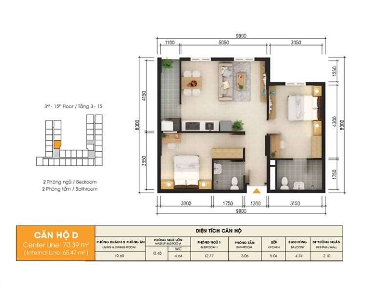 Thiết kế căn hộ D