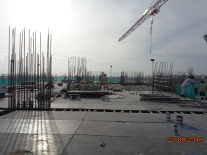 Công tác thi công cốp pha tầng 18