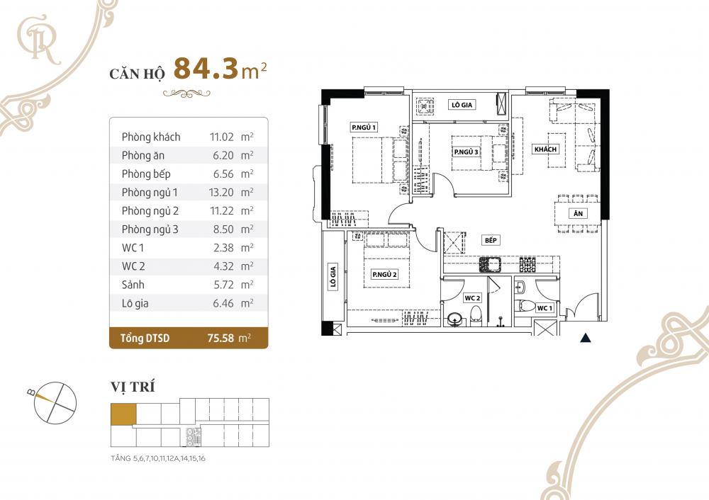 Thiết kế căn hộ 84.3m2