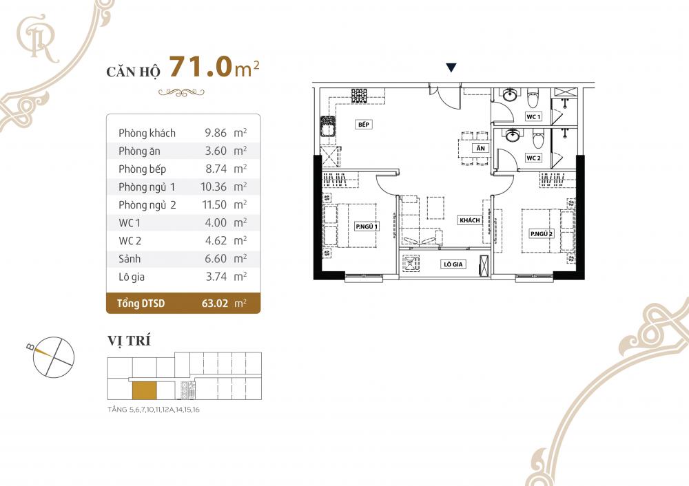 Thiết kế căn hộ 71.0m2