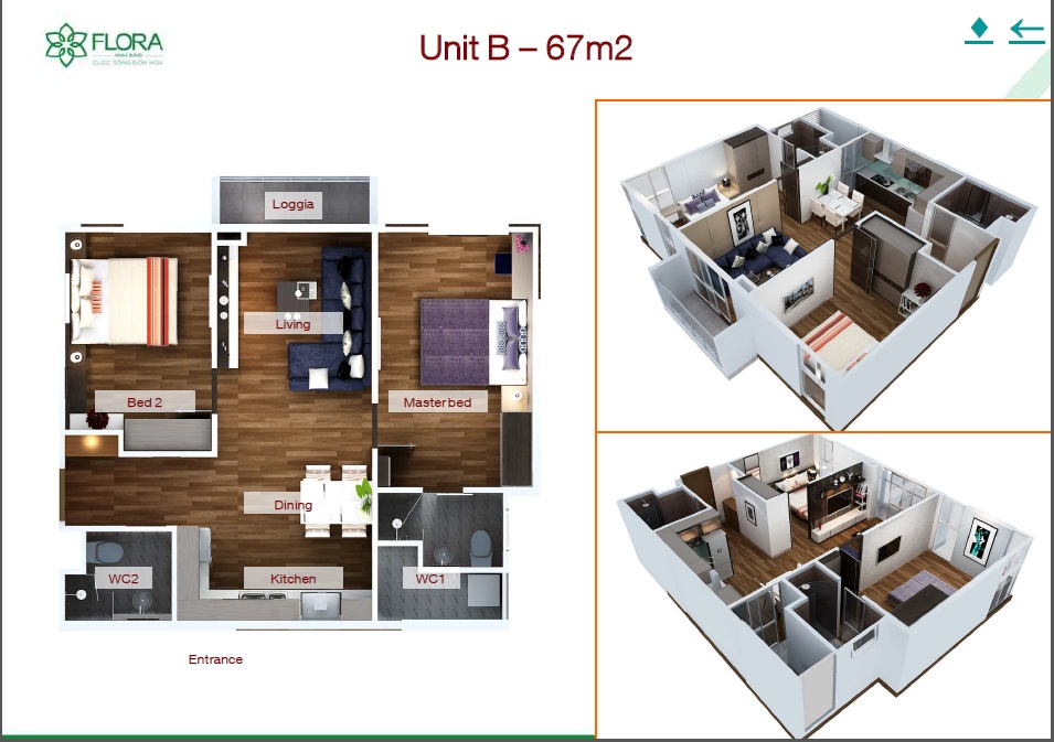 Thiết kế căn hộ 67m2