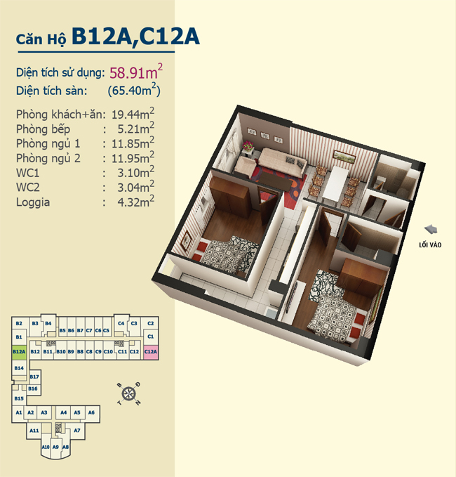 Thiết kế căn hộ B12A, C12A