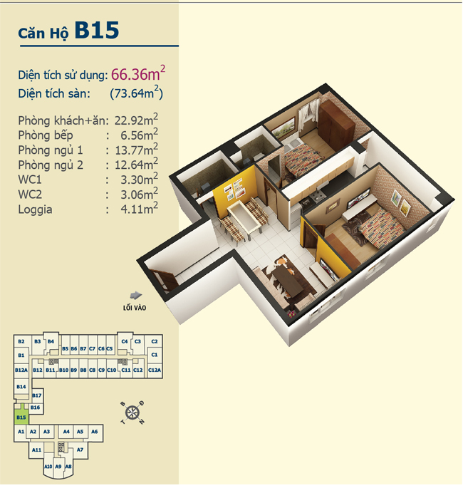 Thiết kế căn hộ B15