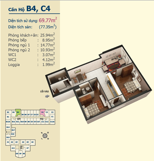 Thiết kế căn hộ B4, C4