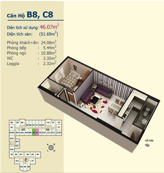 Thiết kế căn hộ B6, C8