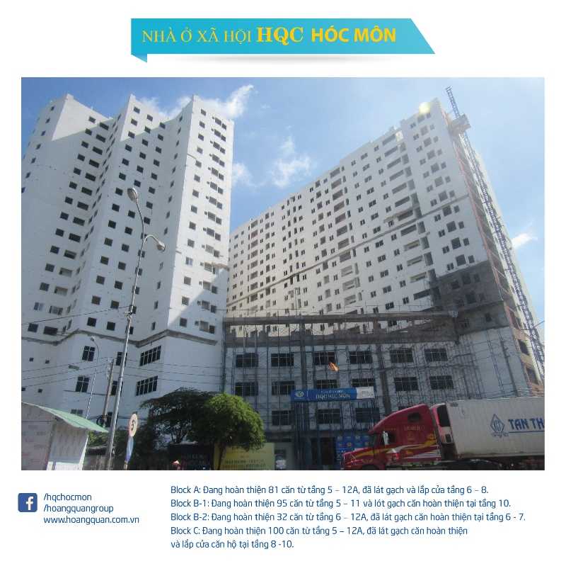 Block A, B1, B2 đã hoàn thành. Block C đã hoàn thiện 156 căn hộ từ tầng 5 – 17; đang lắp đặt cửa phòng ngủ tầng 18 và thi công hoàn thiện 1