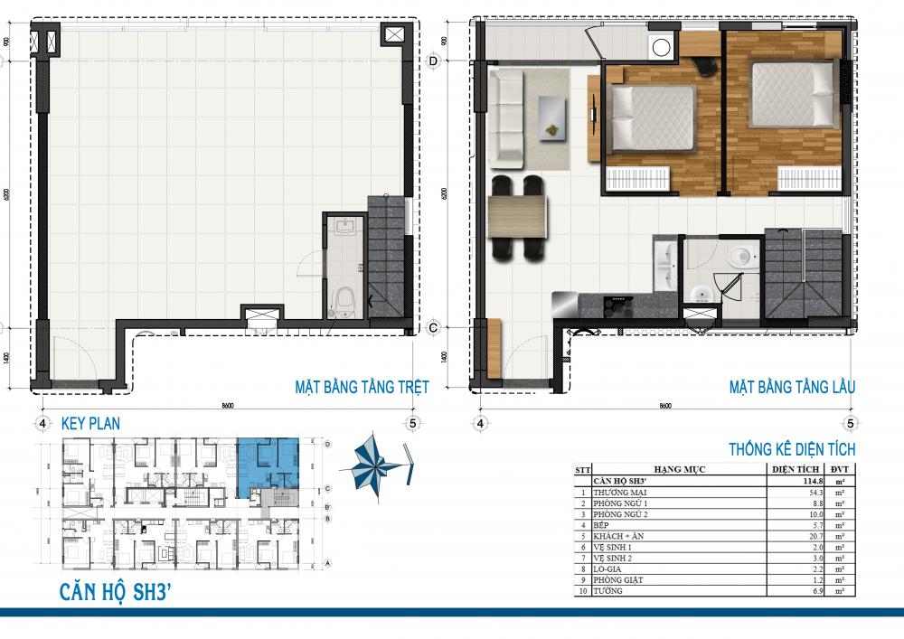 Thiết kế căn hộ SH3'