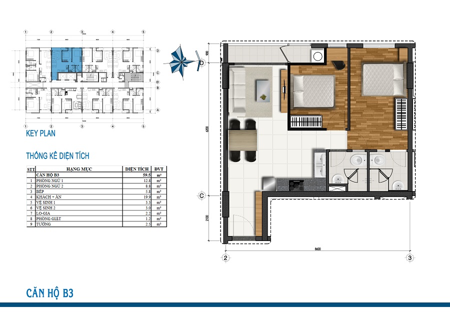 Thiết kế căn hộ B3