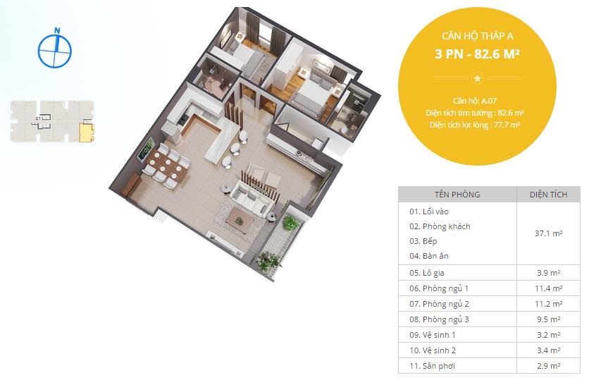 Thiết kế căn hộ A07
