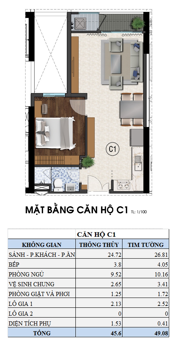 Thiết kế căn hộ C1