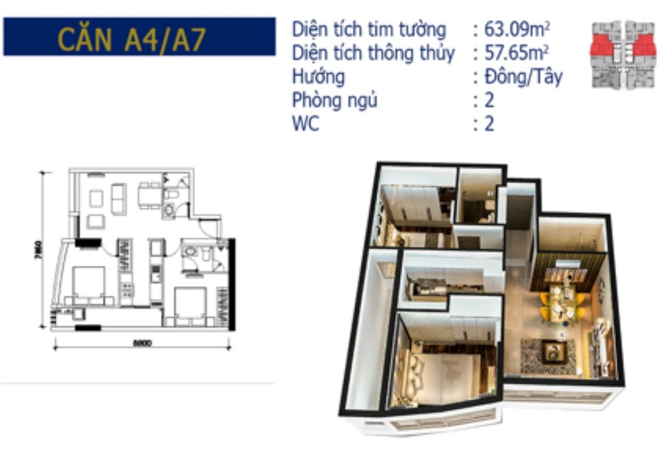 Thiết kế căn hộ A4, A7