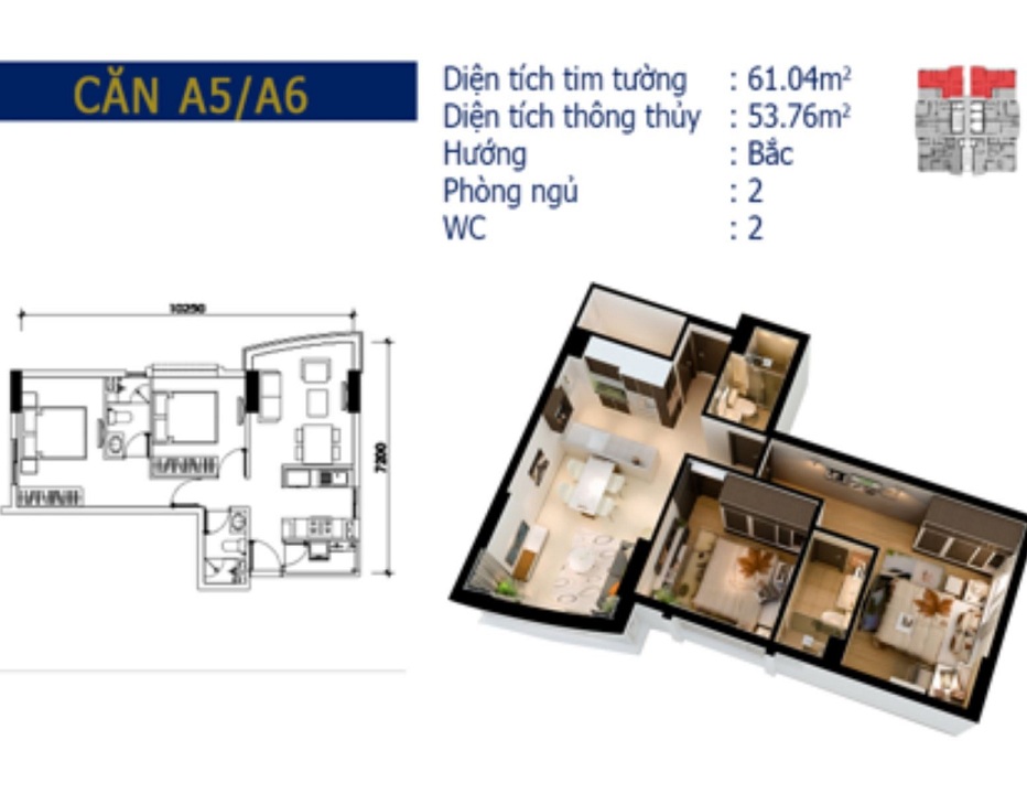 Thiết kế căn hộ A5, A6