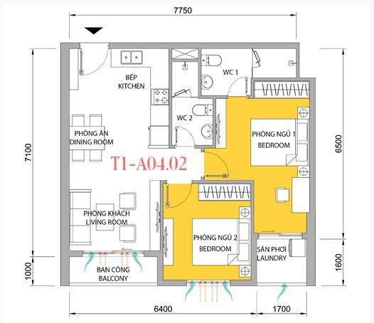 Thiết kế căn hộ 02A