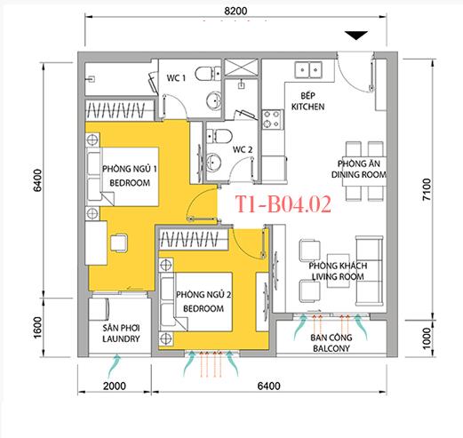 Thiết kế căn hộ 02B