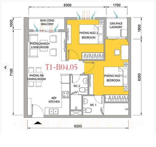 Thiết kế căn hộ 05B