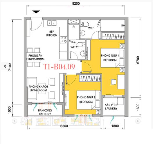 Thiết kế căn hộ 09B