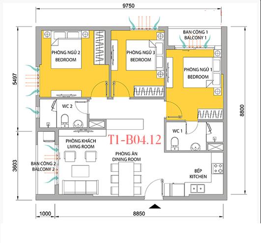 Thiết kế căn hộ 12B