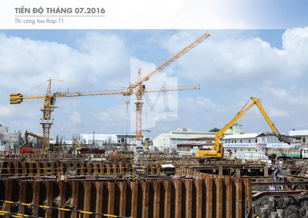 Thi công tòa tháp T1